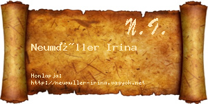 Neumüller Irina névjegykártya